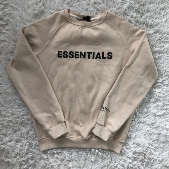 Essentials Sweaters - Essentials Fear of God Women’s Cream Crewneck Sweater Size Large